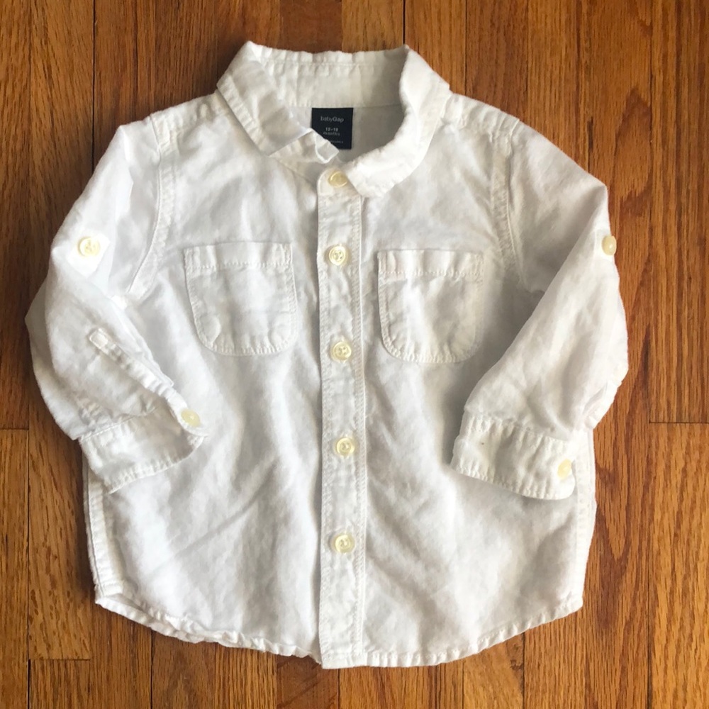 baby gap | white button up shirt | size 12-18 mo